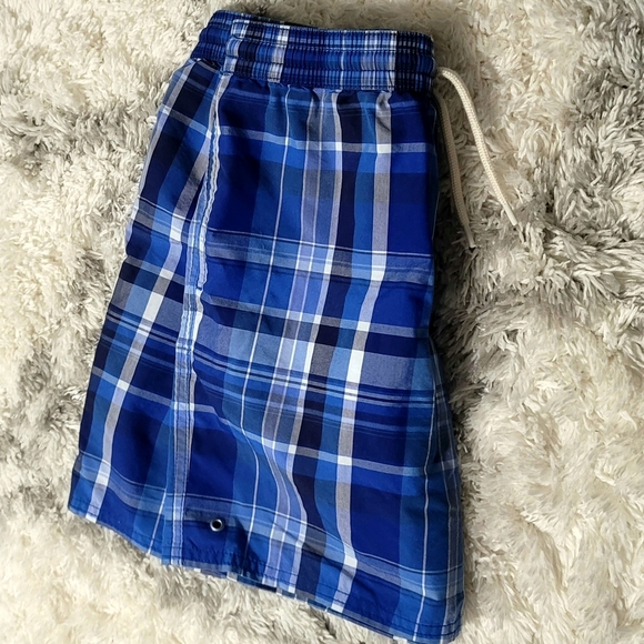 Polo Ralph Lauren Swimwear Blue and White Plaid Shorts Size M (10 - 12) - Picture 6 of 11
